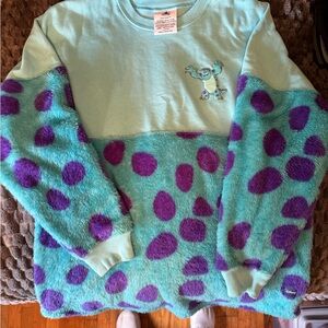 Disney World Spirit Jersey- Sulley Fuzzy Sweatshirt - Blue and Purple unisex med